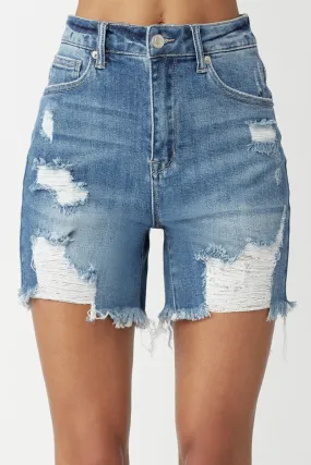 RISEN HR  Mid Thigh Denim Short