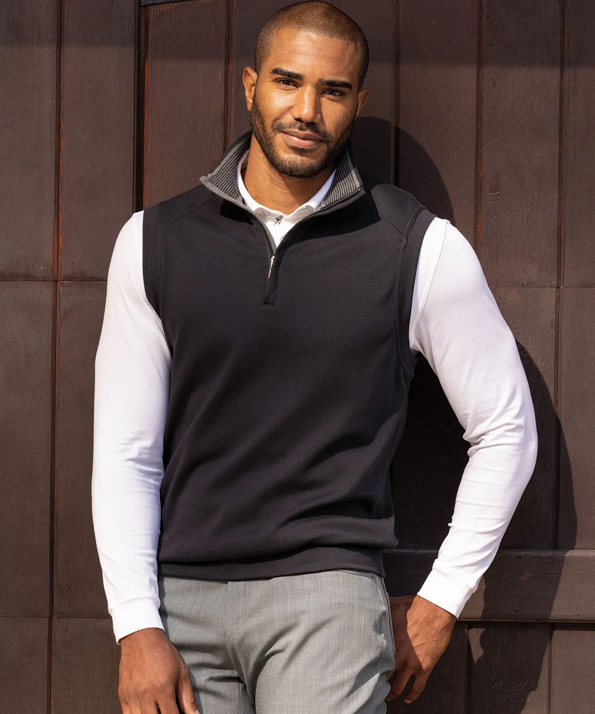 Signature Leaderboard Pima Cotton Quarter-Zip Vest