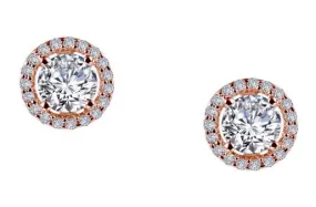 Simulated Diamond Halo Earrings E0328CLR