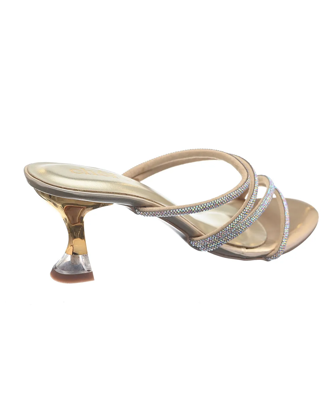 Sparkling Gold Gilt Party Heels for Women