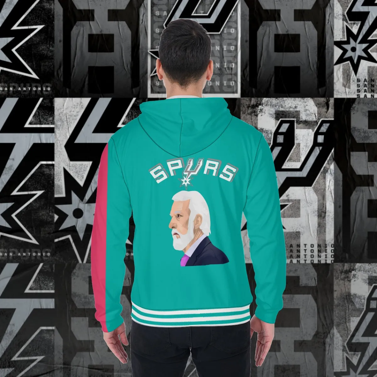 Spurs Zip Up Hoodie With Pocket