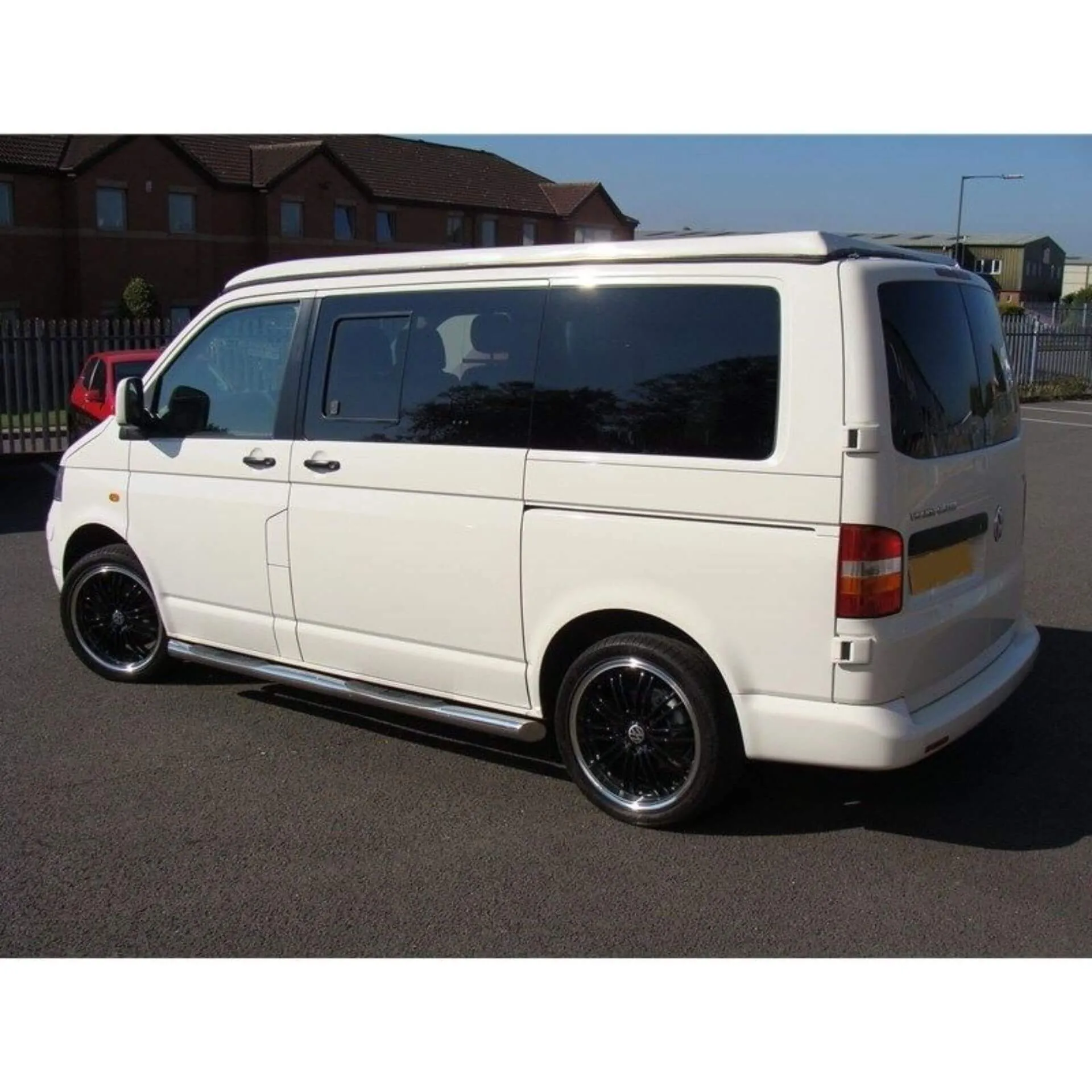 Stainless Steel Side Bars with Step Pads for Volkswagen Transporter T5 SWB