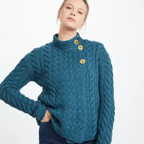 Supersoft Crossover Button Cardigan, Petrol