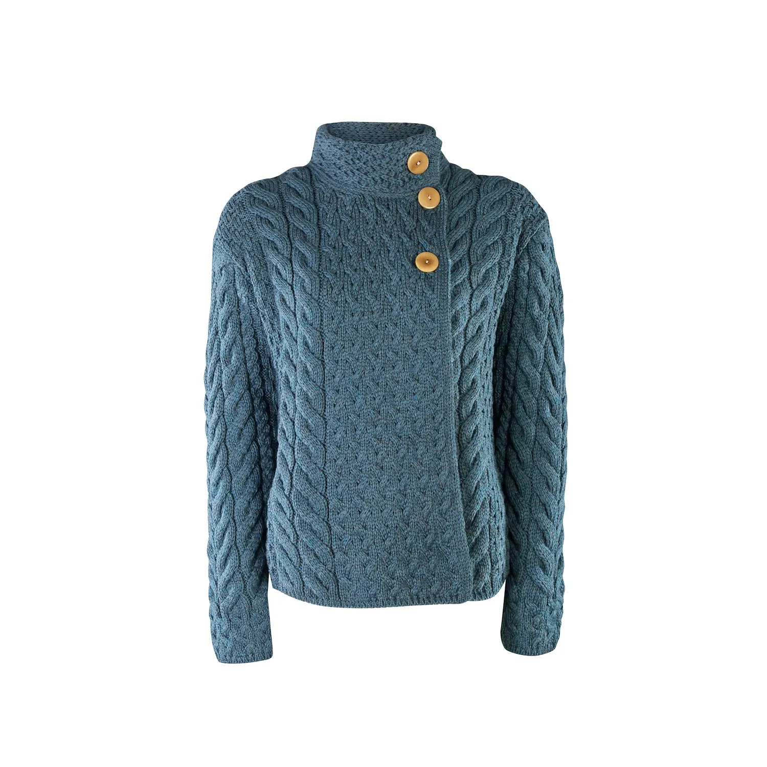 Supersoft Crossover Button Cardigan, Petrol