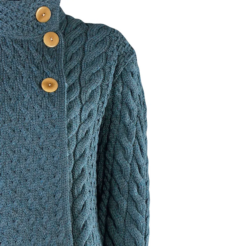 Supersoft Crossover Button Cardigan, Petrol