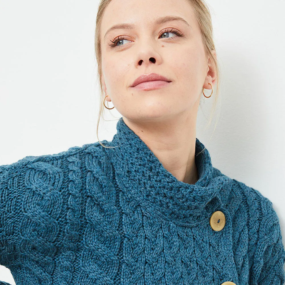 Supersoft Crossover Button Cardigan, Petrol