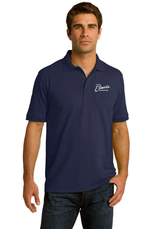 Team Elmer's Embroidered Mens Core Blend Jersey Knit Polo