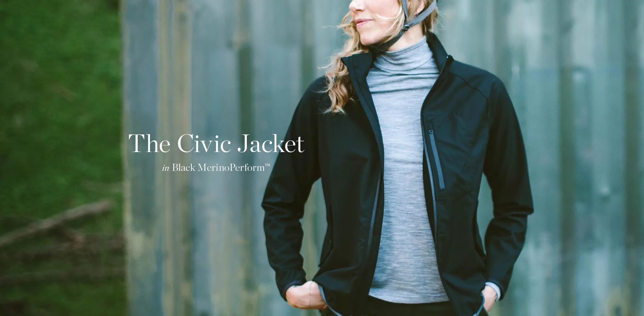 The Civic Jacket in Black MerinoPerform™