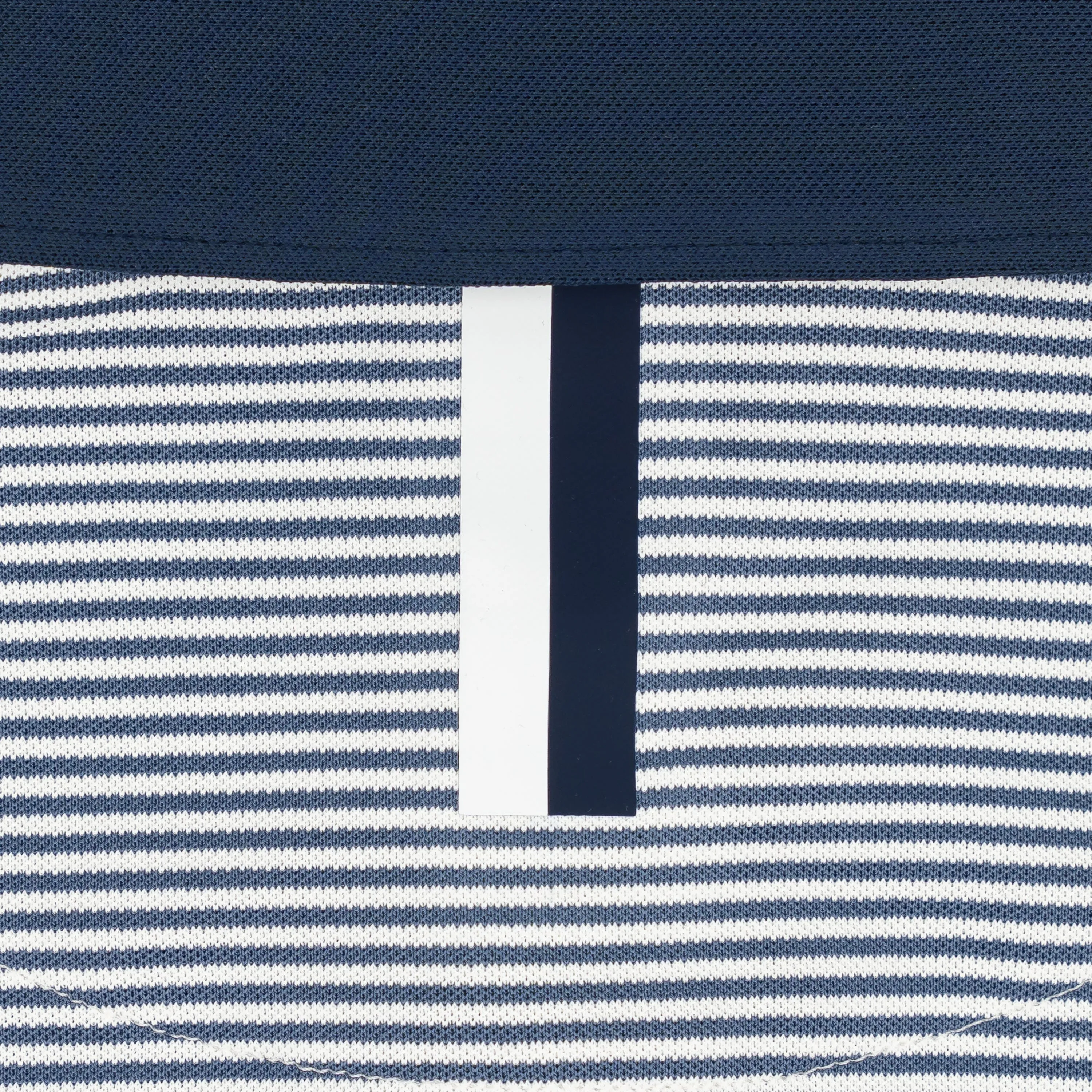 The Crispy Stripe Pique |  Performance Polo | The Crispy Stripe - Slate Blue/White - Fleet Navy