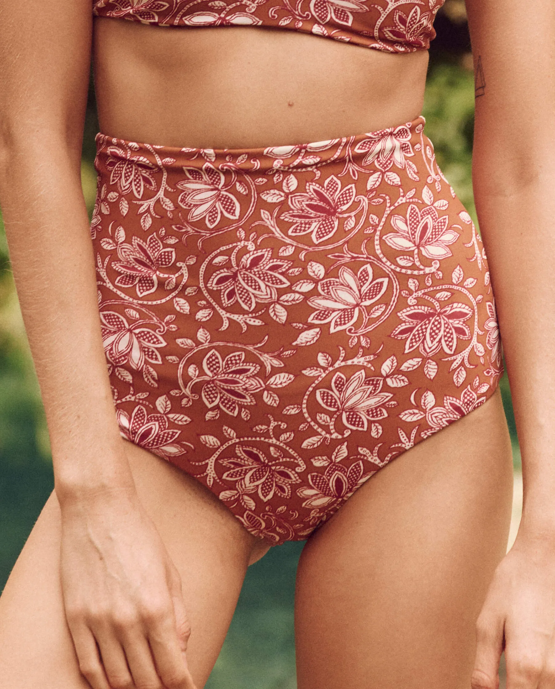 The Reversible High-Rise Brief. -- Ruby Check and Golden Sands Oasis Floral