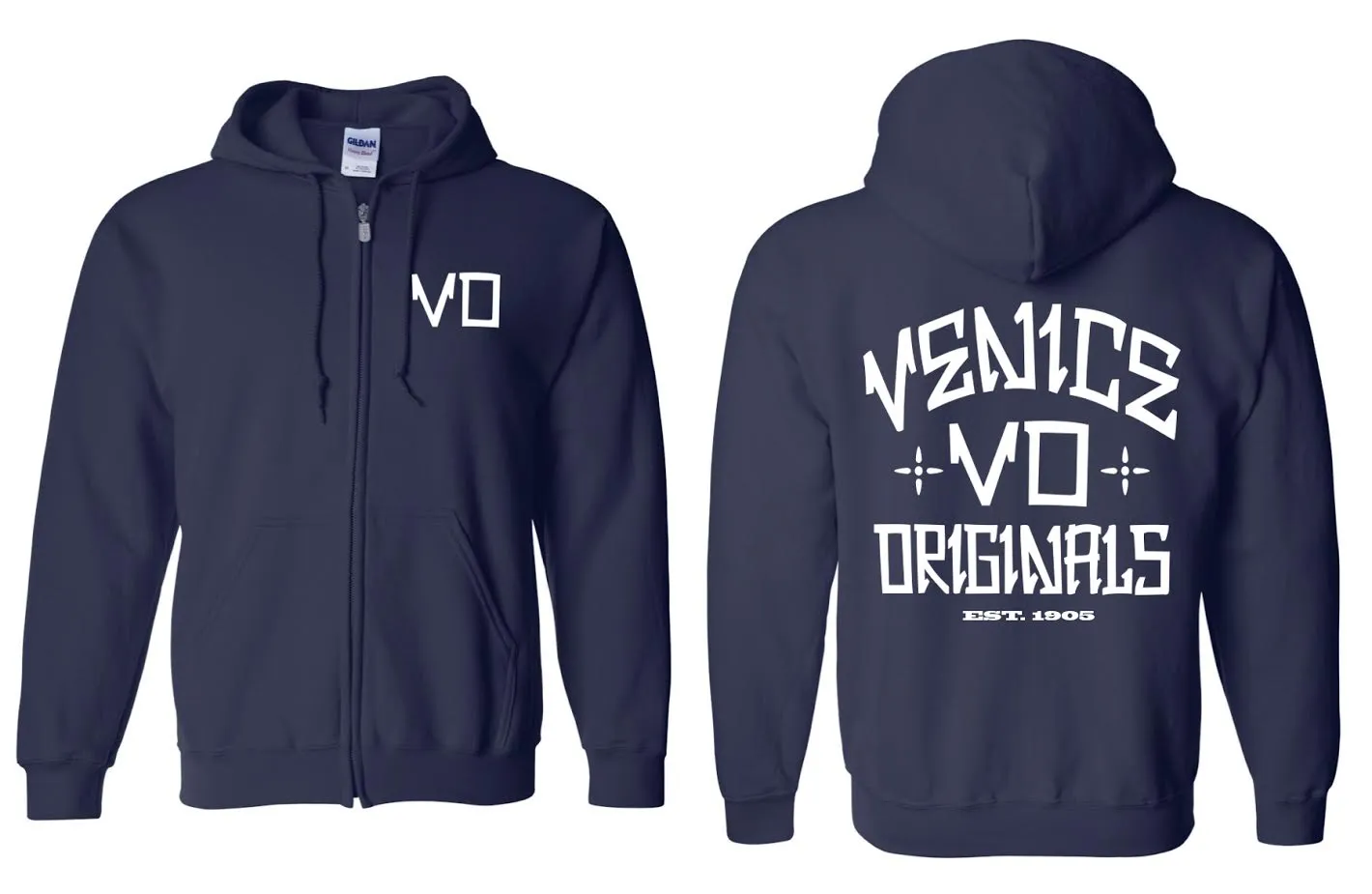 The VO Navy Zip Hoodie