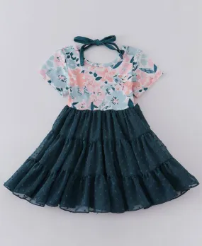 Turquoise Floral Tutu Dress