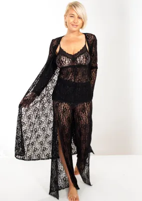 Up All Night Stretch Lace Duster