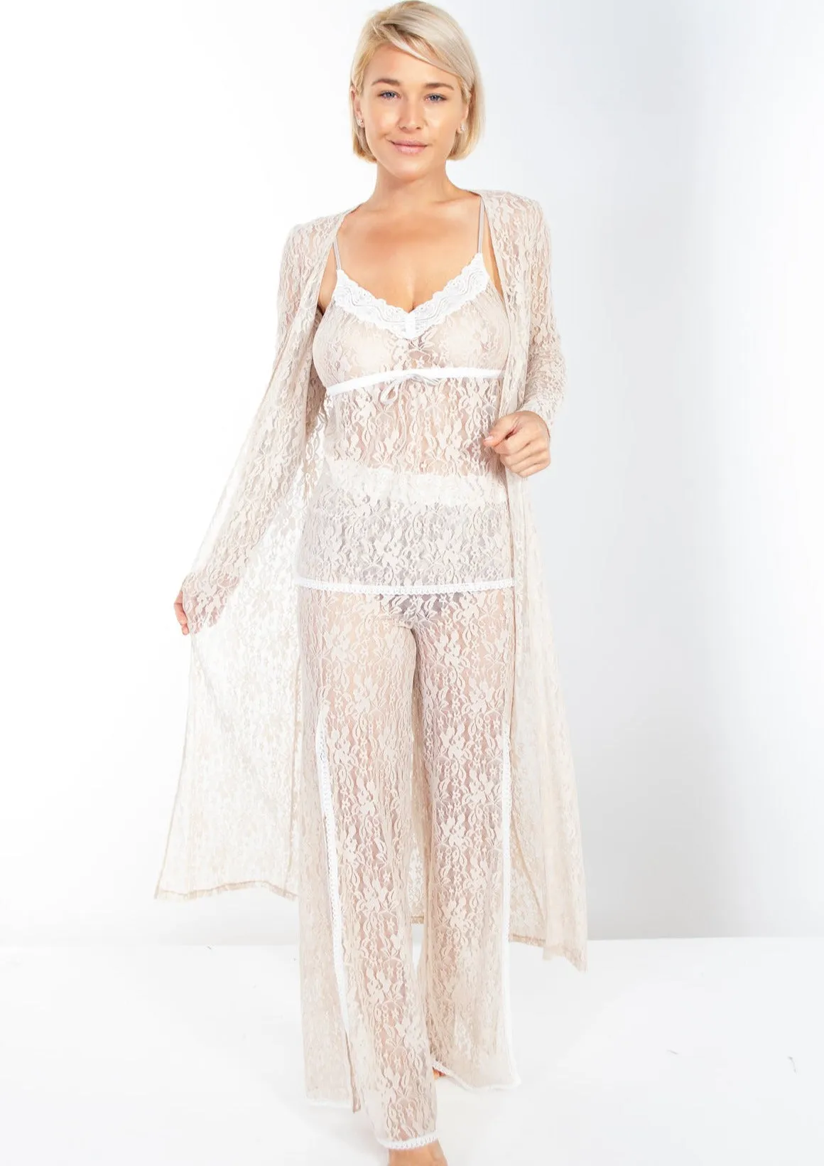 Up All Night Stretch Lace Duster