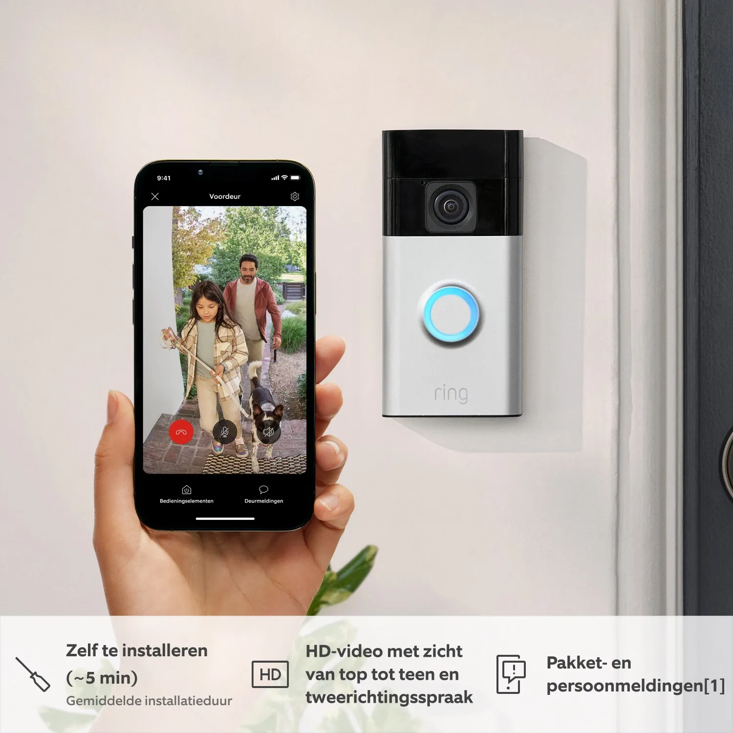 Videodeurbel op batterij (Battery Video Doorbell)