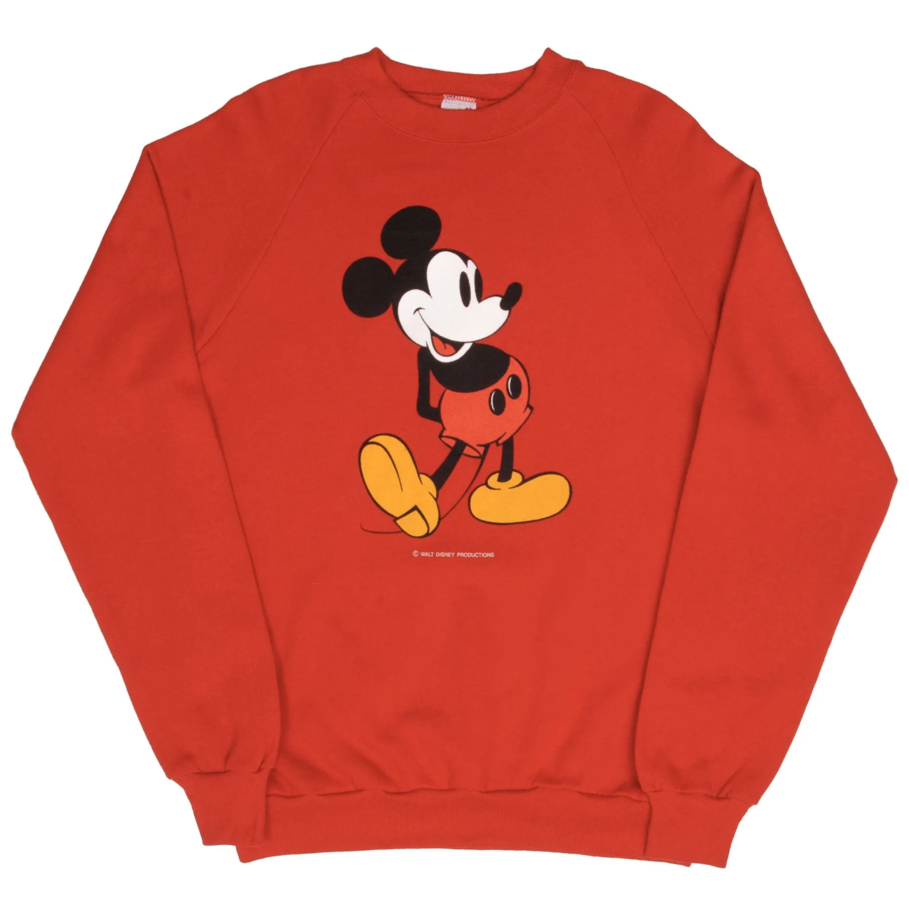 VINTAGE DISNEY MICKEY MOUSE RED SWEATSHIRT SIZE LARGE MADE IN USA 1980S