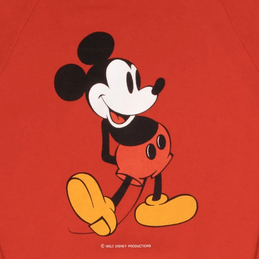 VINTAGE DISNEY MICKEY MOUSE RED SWEATSHIRT SIZE LARGE MADE IN USA 1980S