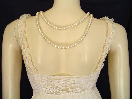 *VINTAGE OLGA "SLEEPING PRETTY" LACE BRA NIGHTGOWN IN SWEET CREAM