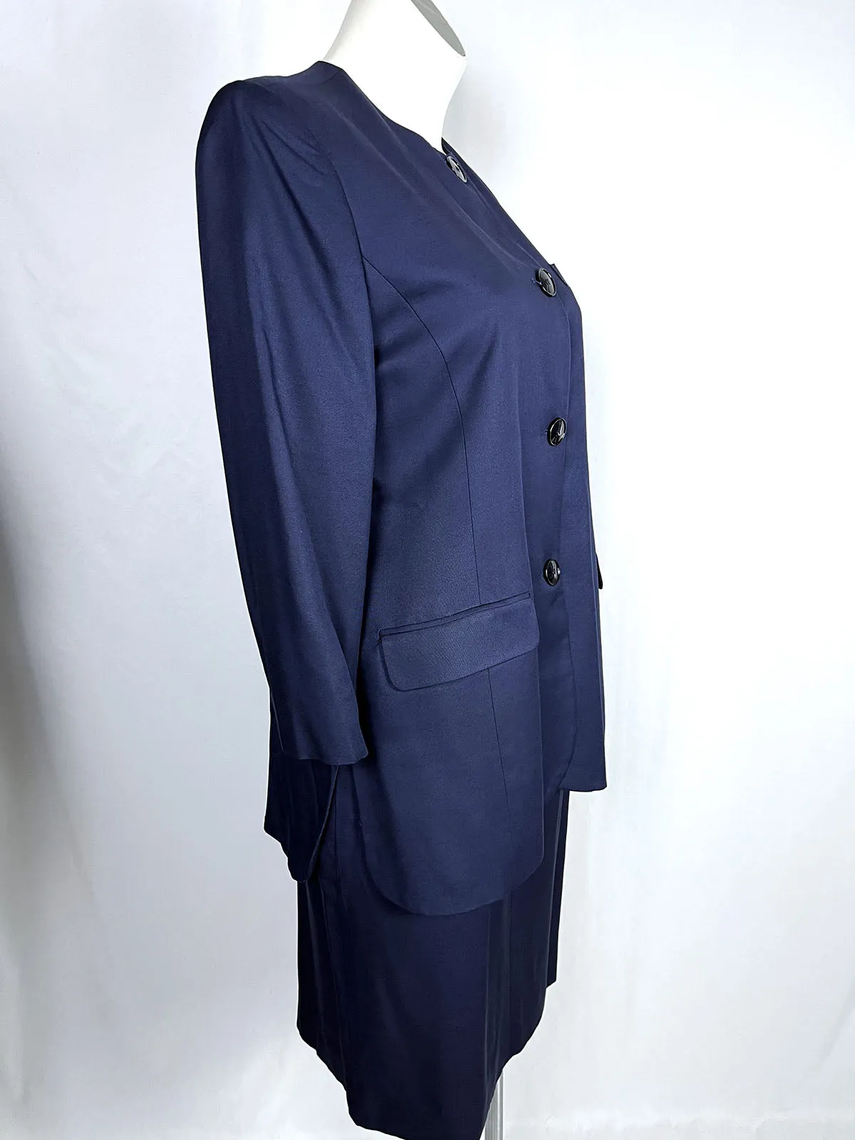 Vintage Saville Size 16 Navy Skirt Suit Set