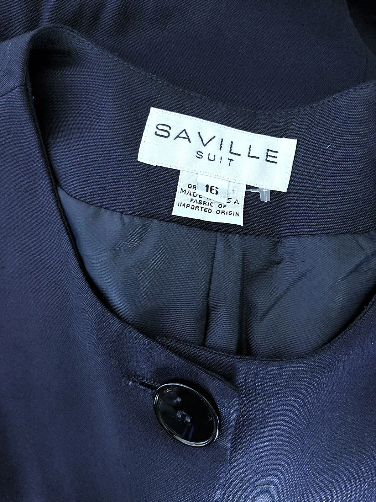 Vintage Saville Size 16 Navy Skirt Suit Set