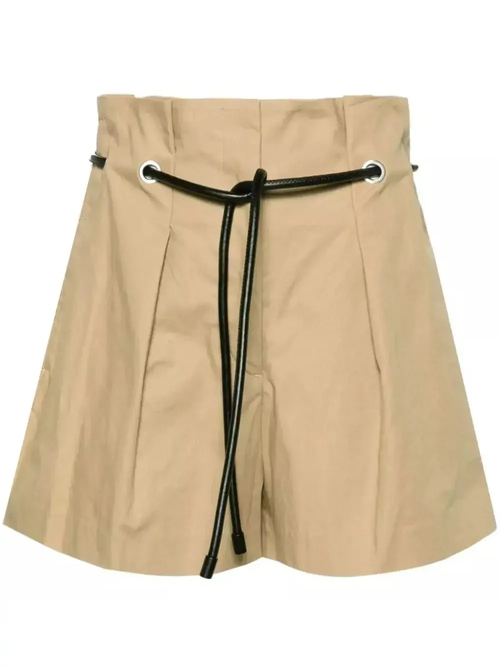 Women’s Beige Belted Origami Shorts