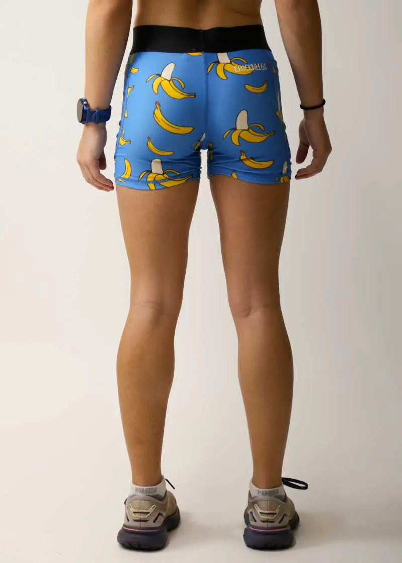 Women's Blue Bananas 3" Compression Shorts