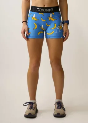 Women's Blue Bananas 3" Compression Shorts