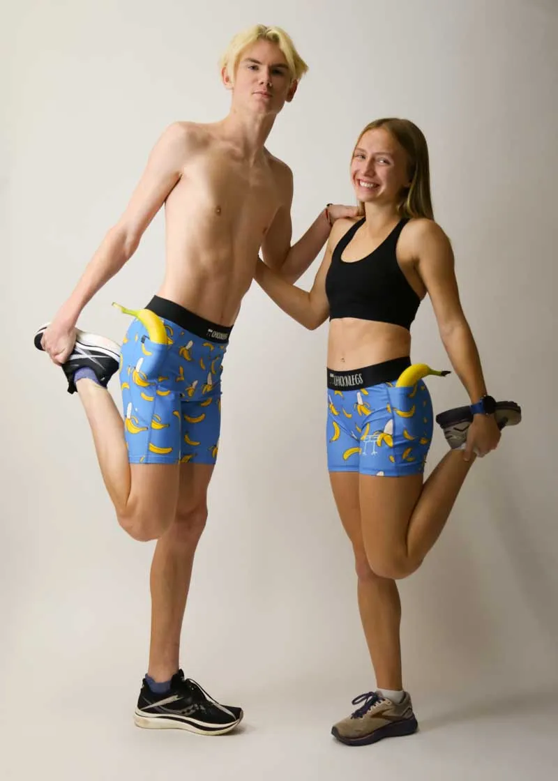 Women's Blue Bananas 3" Compression Shorts