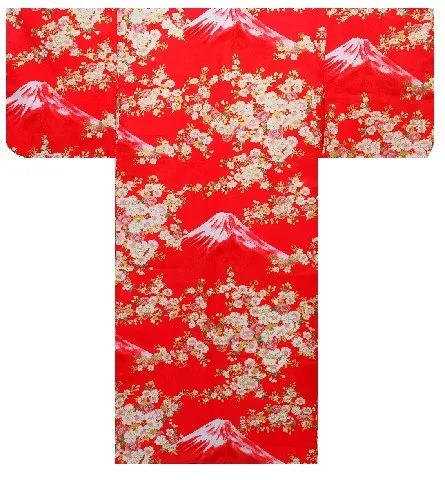 Women's Yukata: Sakura on Mt. Fuji