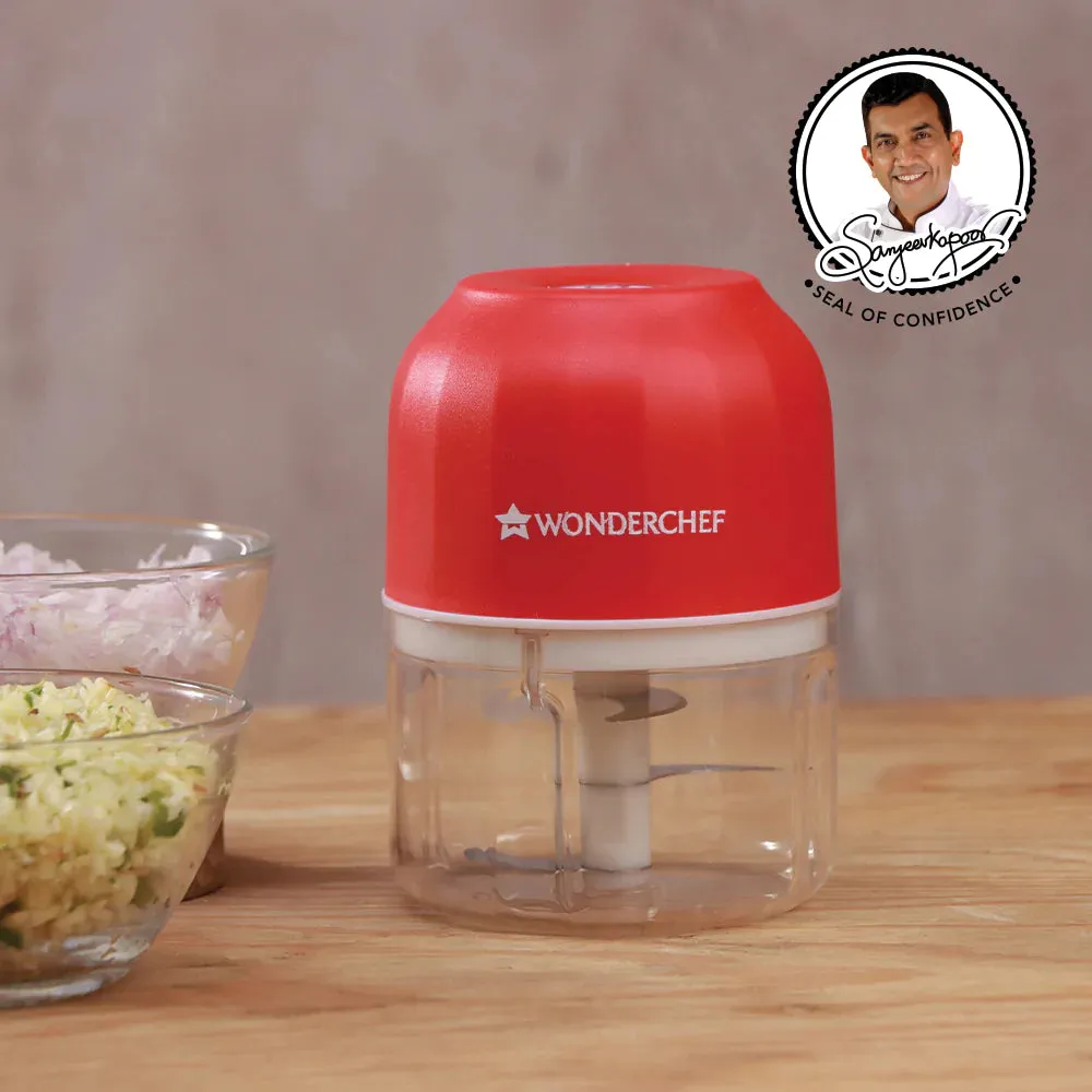 Wonderchef Zippy Cordless Chopper 250 Ml, 1 Year Warranty