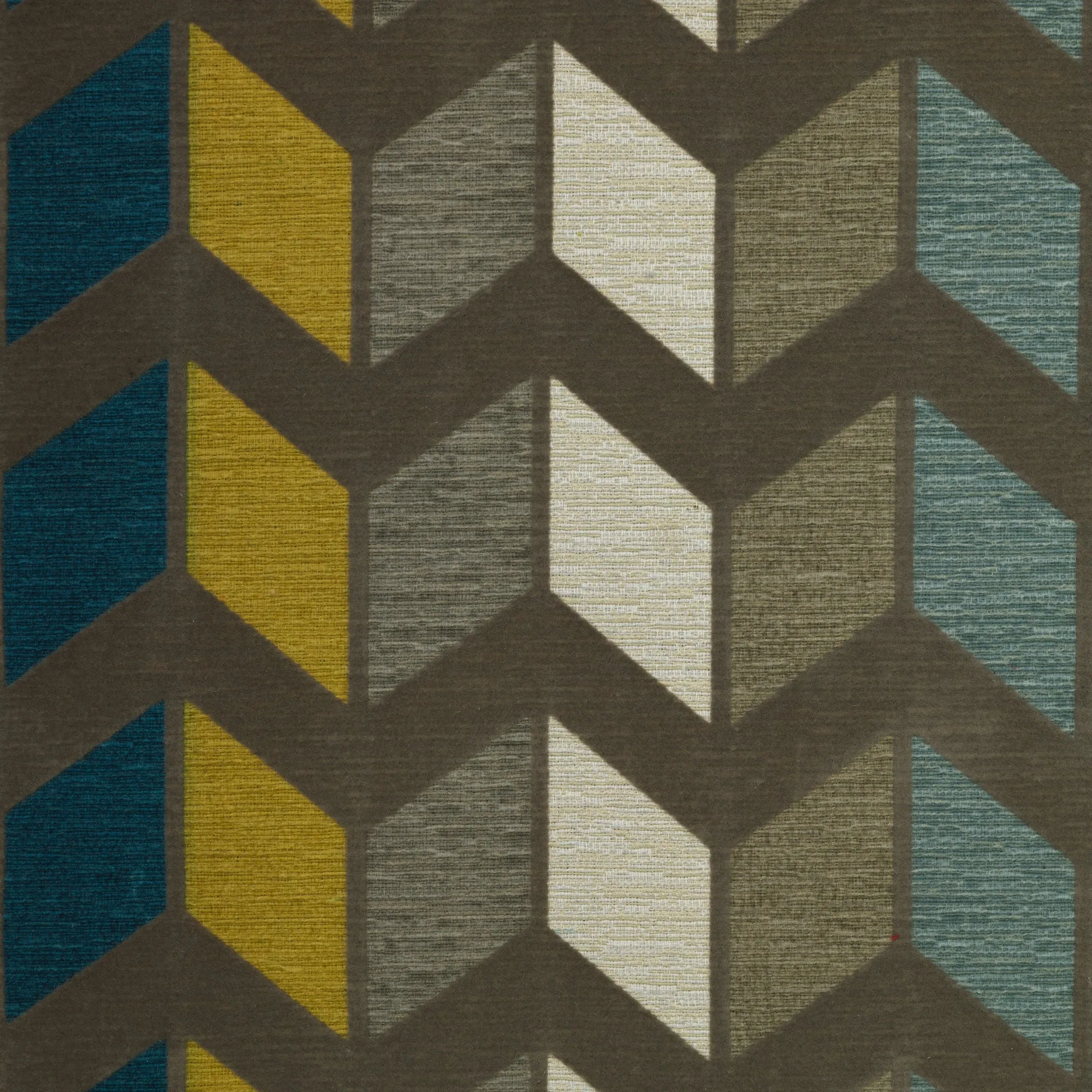 Zeppelin - Chevron Pattern Modern Texture Cotton Blend Upholstery Fabric by the Yard